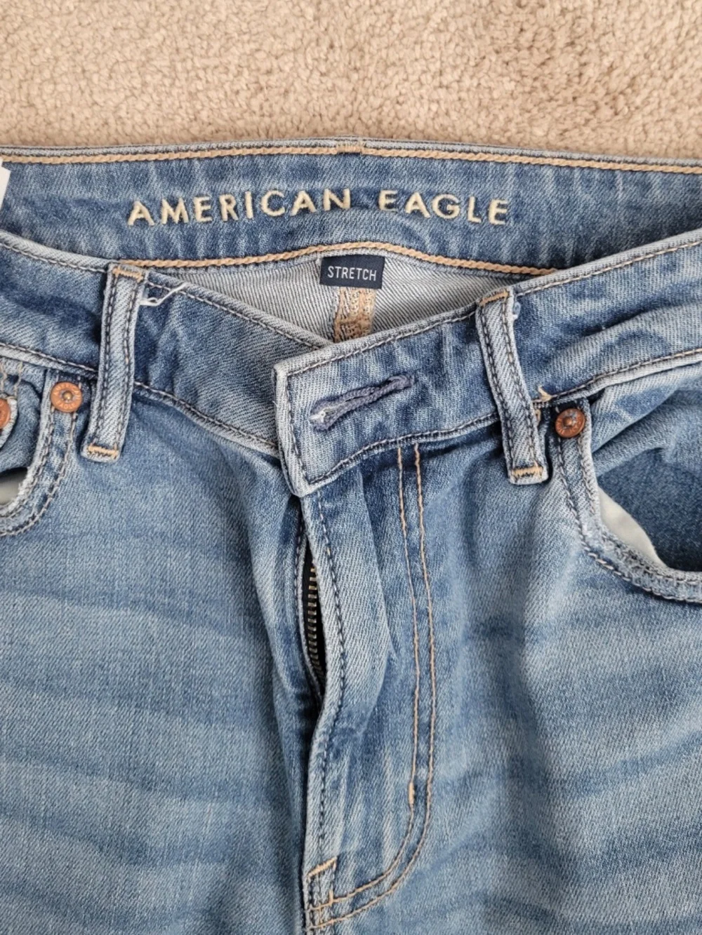 AMERICAN EAGLE Girl's Super High Rise Baggy Wide Leg Jeans Size 4 Blue